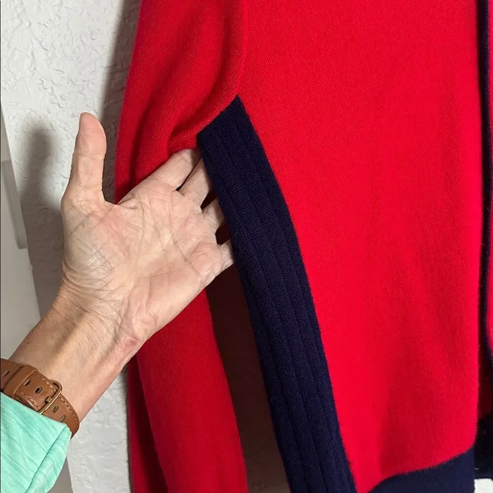 Vintage IZOD Men's Red Cardigan Sweater V Neck Preppy Old Money Country Club